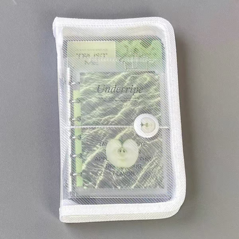 A6 husă transparentă de depozitare cu textură twill, pentru autocolante și materiale pentru jurnal, design minimalist, capacitate mare