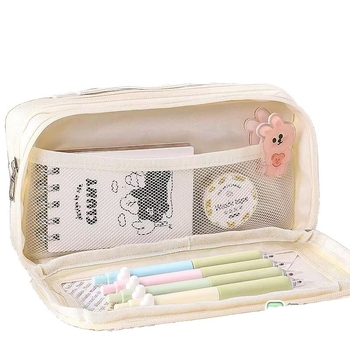 Blue Fruit Penar Transparent cu Straturi Multiple, Capacitate Mare, Design Minimalist, Organizator pentru Materiale Școlare