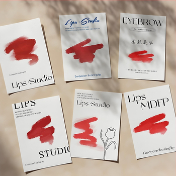 Carte cu mostre de culoare pentru buze, Carte de îngrijire pentru tatuaj și broderie, Imprimare nume magazin, Precauții post-procedură pentru tatuaj și microblading sprâncene, Imprimare logo, Frumusețe