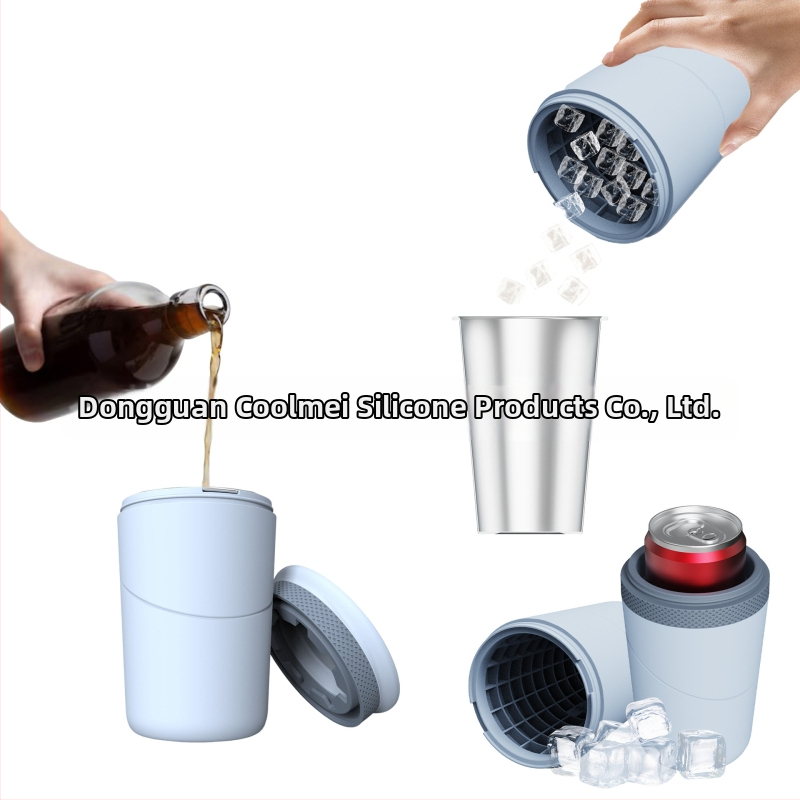 Silikónový chladiaci pohár s cylindrom ľadových kociek