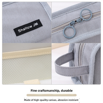 Penar de mari capacitate, cutie de papetărie multifuncțională în stil coreean, din pânză pentru copii, design simplu și elegant