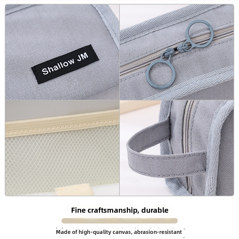 Penar de mari capacitate, cutie de papetărie multifuncțională în stil coreean, din pânză pentru copii, design simplu și elegant