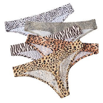 Muške tangice od Ice Silk s leopard uzorkom, 3D izbočenje, bez šavova, niski struk