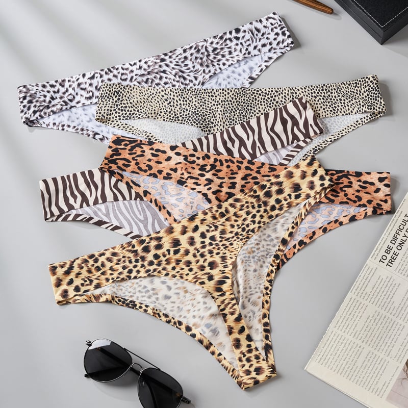 Muške tangice od Ice Silk s leopard uzorkom, 3D izbočenje, bez šavova, niski struk