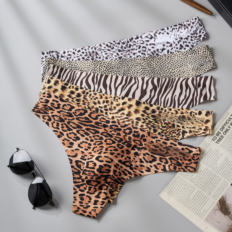 Muške tangice od Ice Silk s leopard uzorkom, 3D izbočenje, bez šavova, niski struk