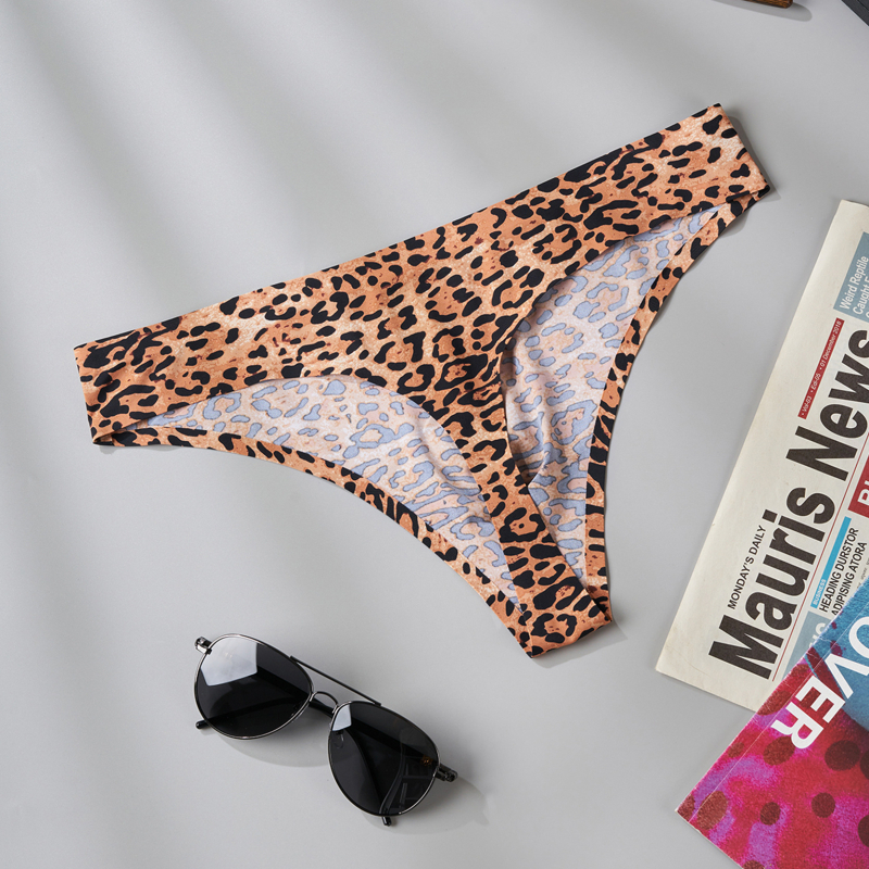 Muške tangice od Ice Silk s leopard uzorkom, 3D izbočenje, bez šavova, niski struk