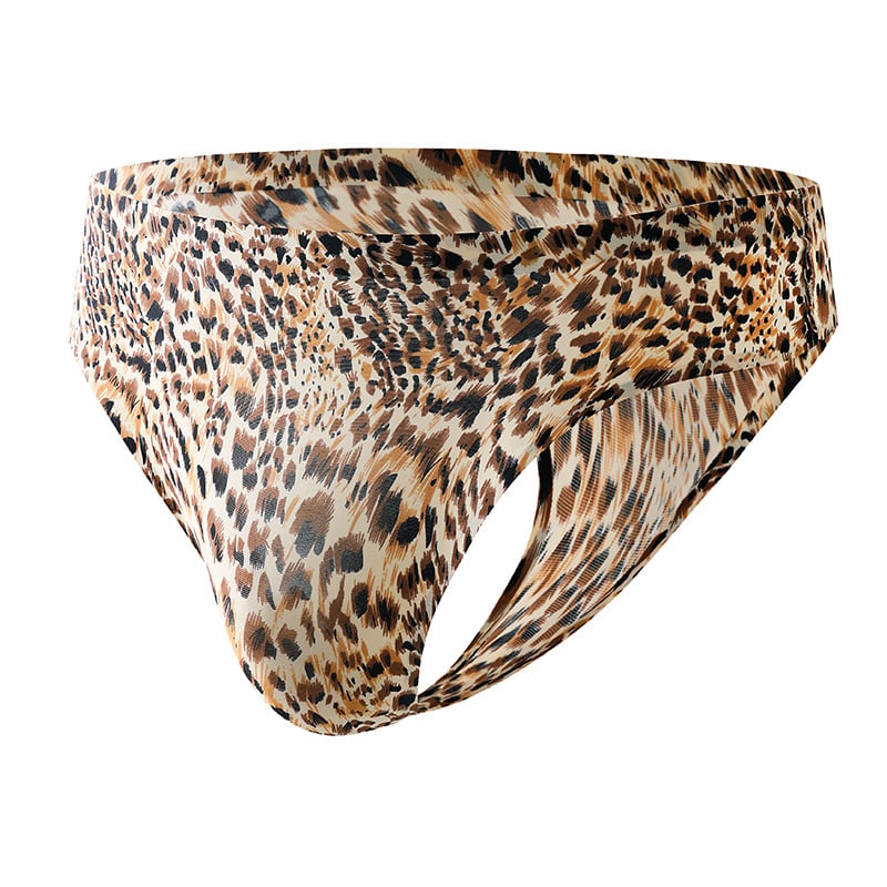 Muške tangice s leopard printom, niski struk, bešavne