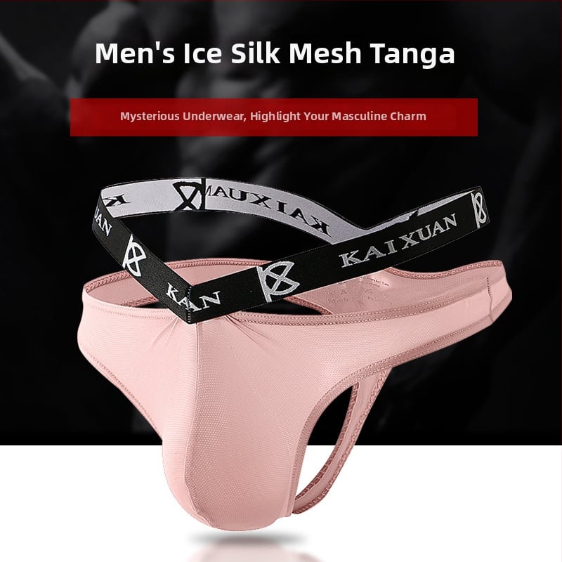 Muški tanga od prozračne mrežaste tkanine ice silk, udoban i seksi za ljeto
