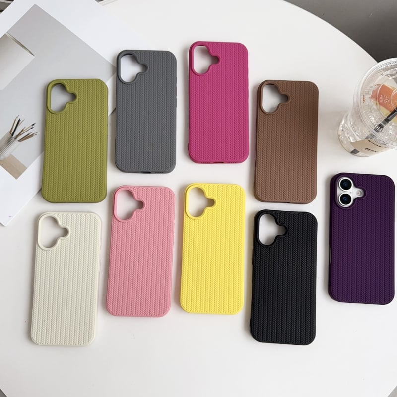 Minimalistička jednobojna torbica za iPhone 17 Pro Max s pletenom teksturom, 360° zaštita, protuklizna površina, kompatibilna s iPhone 16 Pro i iPhone 15/14
