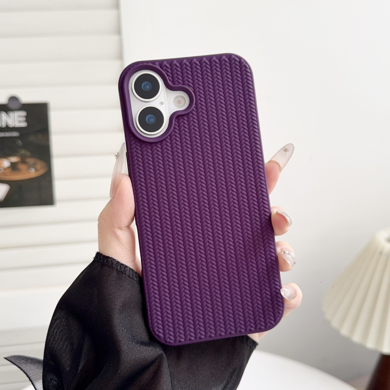 Minimalistička jednobojna torbica za iPhone 17 Pro Max s pletenom teksturom, 360° zaštita, protuklizna površina, kompatibilna s iPhone 16 Pro i iPhone 15/14