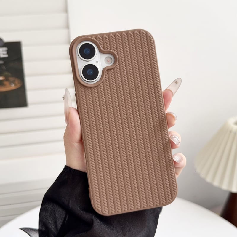 Minimalistička jednobojna torbica za iPhone 17 Pro Max s pletenom teksturom, 360° zaštita, protuklizna površina, kompatibilna s iPhone 16 Pro i iPhone 15/14