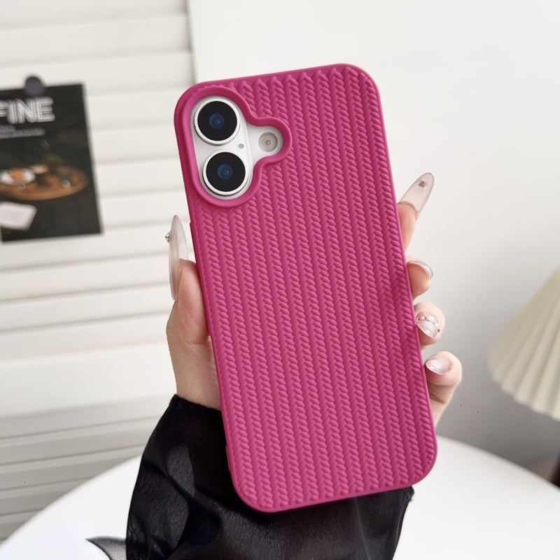 Minimalistička jednobojna torbica za iPhone 17 Pro Max s pletenom teksturom, 360° zaštita, protuklizna površina, kompatibilna s iPhone 16 Pro i iPhone 15/14