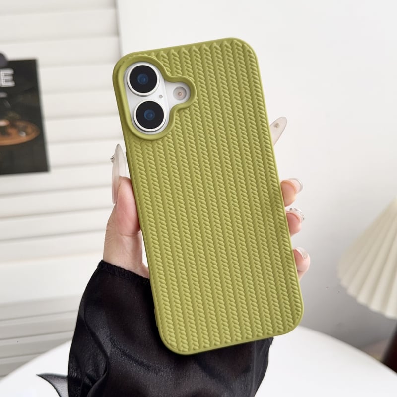 Minimalistička jednobojna torbica za iPhone 17 Pro Max s pletenom teksturom, 360° zaštita, protuklizna površina, kompatibilna s iPhone 16 Pro i iPhone 15/14