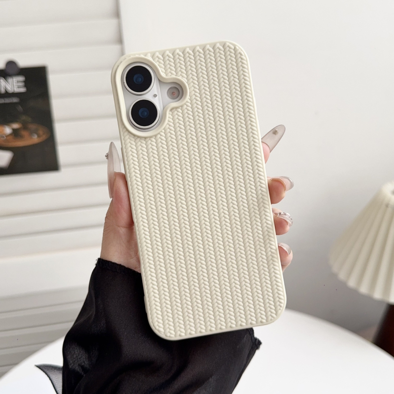 Minimalistička jednobojna torbica za iPhone 17 Pro Max s pletenom teksturom, 360° zaštita, protuklizna površina, kompatibilna s iPhone 16 Pro i iPhone 15/14