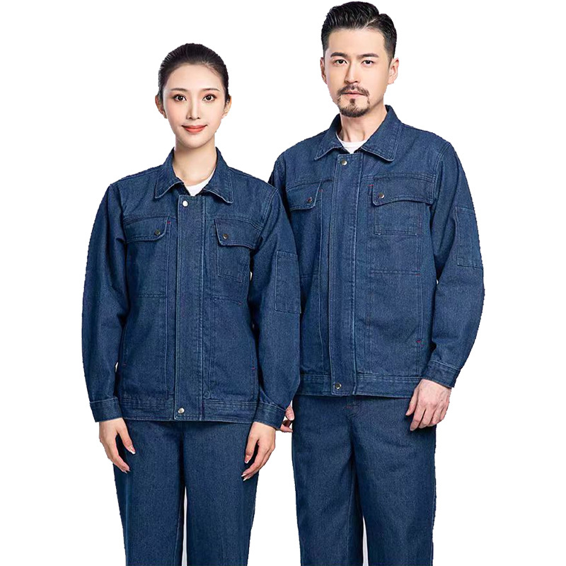 Denim radni komplet za muškarce i žene, pojačani zavarivački kombinezon za tvornicu, gradilište, popravak automobila i električarsku radionicu