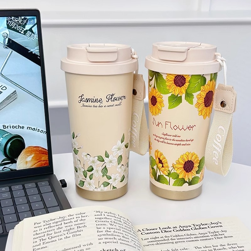 Set de căni izolate din oțel inoxidabil pentru cupluri — căni de birou portabile pentru cafea și apă, pentru exterior