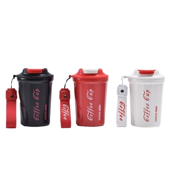 Cană portabilă din oțel inoxidabil 316 pentru cafea sau Cola, cu bretea, pentru exterior și birou, termos izolant, personalizabil