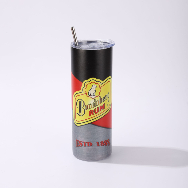 Cană auto 20 oz cu logo prin sublimare, termos izolat din oțel inoxidabil, corp drept, cadou portabil