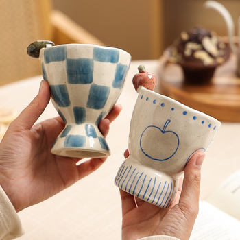 Ceașcă ceramică de înaltă calitate pentru uz casnic, înaltă și cu mâner, drăguță pentru cafea, pentru suc sau apă