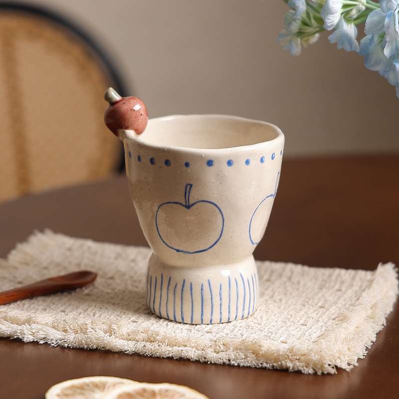 Ceașcă ceramică de înaltă calitate pentru uz casnic, înaltă și cu mâner, drăguță pentru cafea, pentru suc sau apă