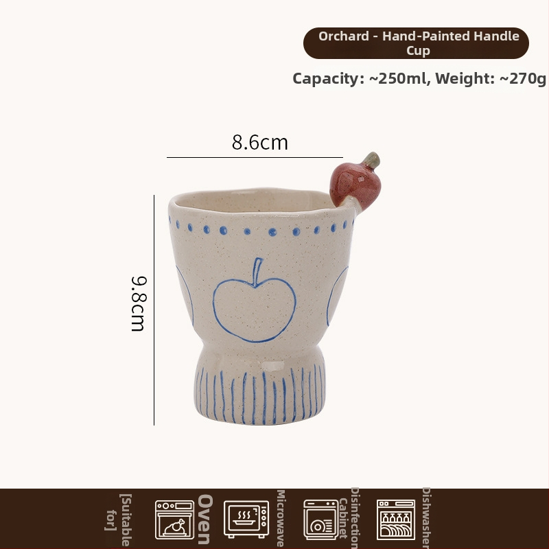 Ceașcă ceramică de înaltă calitate pentru uz casnic, înaltă și cu mâner, drăguță pentru cafea, pentru suc sau apă