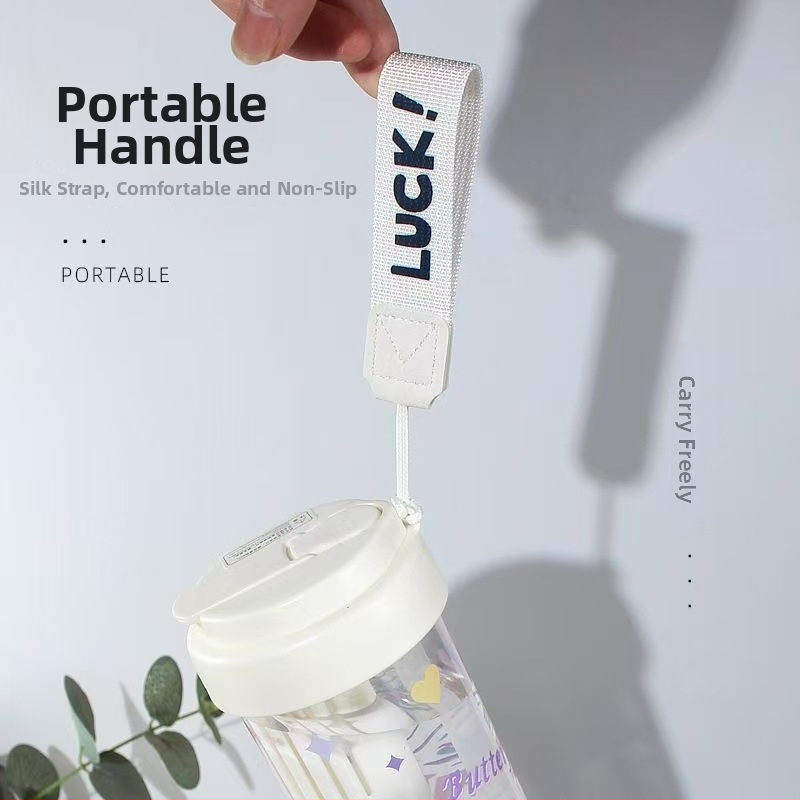 2025 Ceașcă-fluture portabilă din plastic, cu separator pentru ceai și apă, cu pai