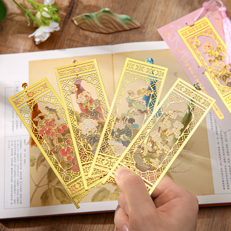 Semne metalice de carte din seria Song Yunya, Meet Eslite — clip de lectură pentru elevi, design decorativ perforat