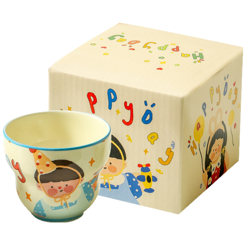 Ceașcă ceramică de suvenir cu caricatură de familie, design sub glazură colorată, drăguță pentru uz casnic, cadou de sărbători, ceașcă de cafea elegantă