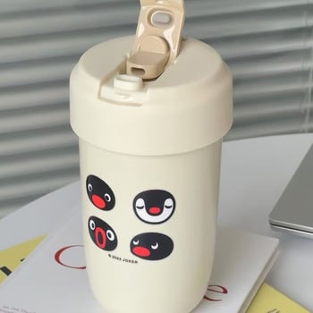 Ceașcă de cafea din oțel inoxidabil 316, izolație, cu pai, stil japonez drept, personalizabilă