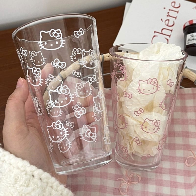 Pahar din sticlă drăguț cu design desen animat, rezistent la temperaturi înalte, pentru lapte sau cafea, rotund, fără mâner