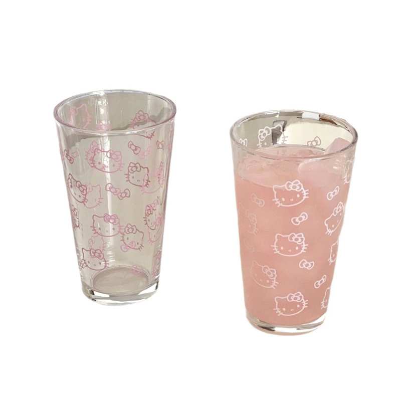 Pahar din sticlă drăguț cu design desen animat, rezistent la temperaturi înalte, pentru lapte sau cafea, rotund, fără mâner