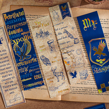 Set de 30 semne de carte din hârtie, cu ștampilă aurie, design retro, clips pentru cărți și indicatoare de pagini pentru jurnale