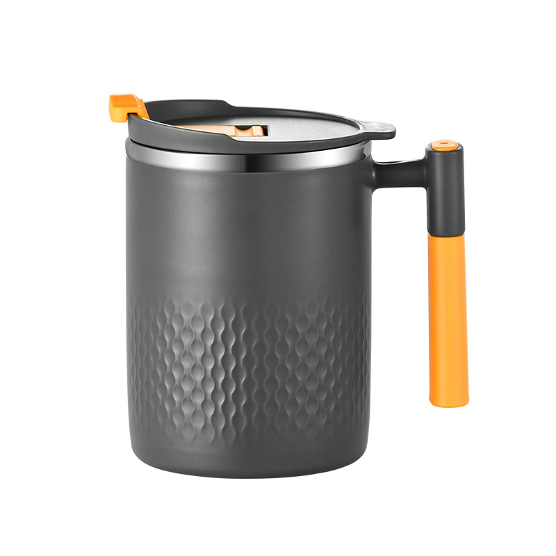 Cană din oțel inoxidabil 304 cu capac, pereți dubli, pentru cafea la birou