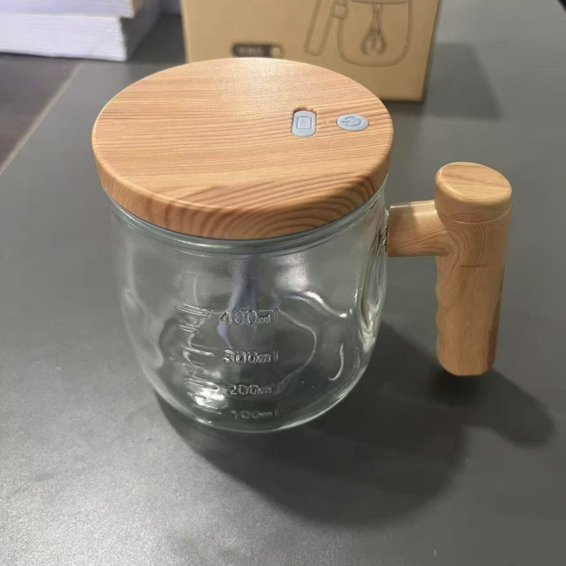 Cană de amestecare din sticlă, automată, pentru cafea, utilizare casnică și de birou, reîncărcabilă, rezistentă la căldură