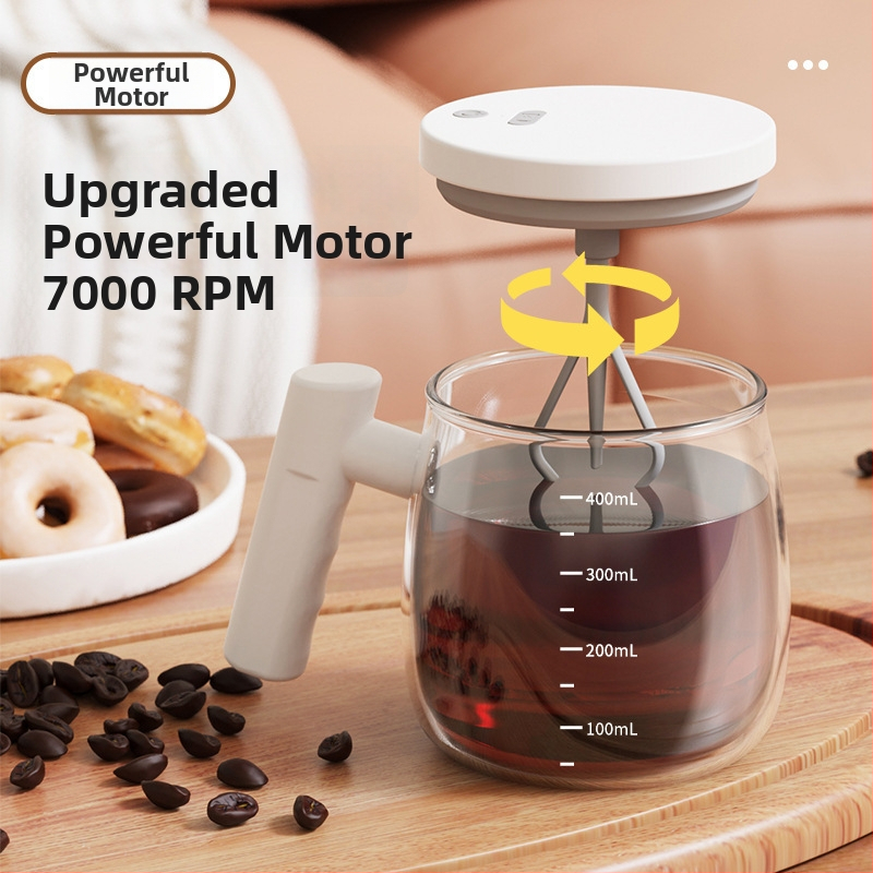 Cană de amestecare din sticlă, automată, pentru cafea, utilizare casnică și de birou, reîncărcabilă, rezistentă la căldură