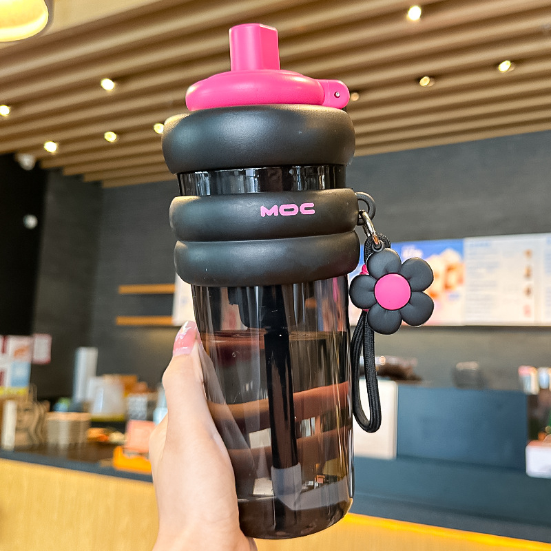 Sticlă de apă Big Mac, capacitate mare, pai Tritan, pentru femei, design 2024, sticlă sport elegantă de vară