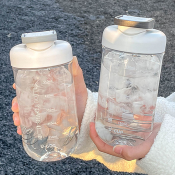 Cana shaker minimalistă pentru fitness, recipient din plastic portabil, capacitate mare, pentru bărbați și femei