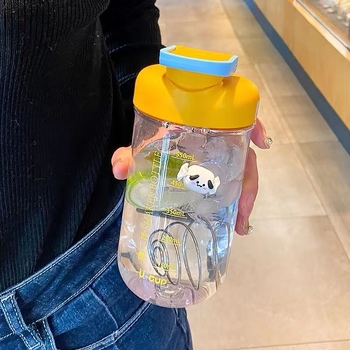 Cana shaker minimalistă pentru fitness, recipient din plastic portabil, capacitate mare, pentru bărbați și femei