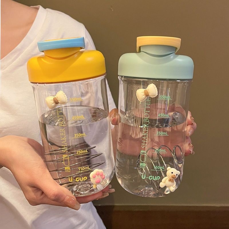 Cana shaker minimalistă pentru fitness, recipient din plastic portabil, capacitate mare, pentru bărbați și femei
