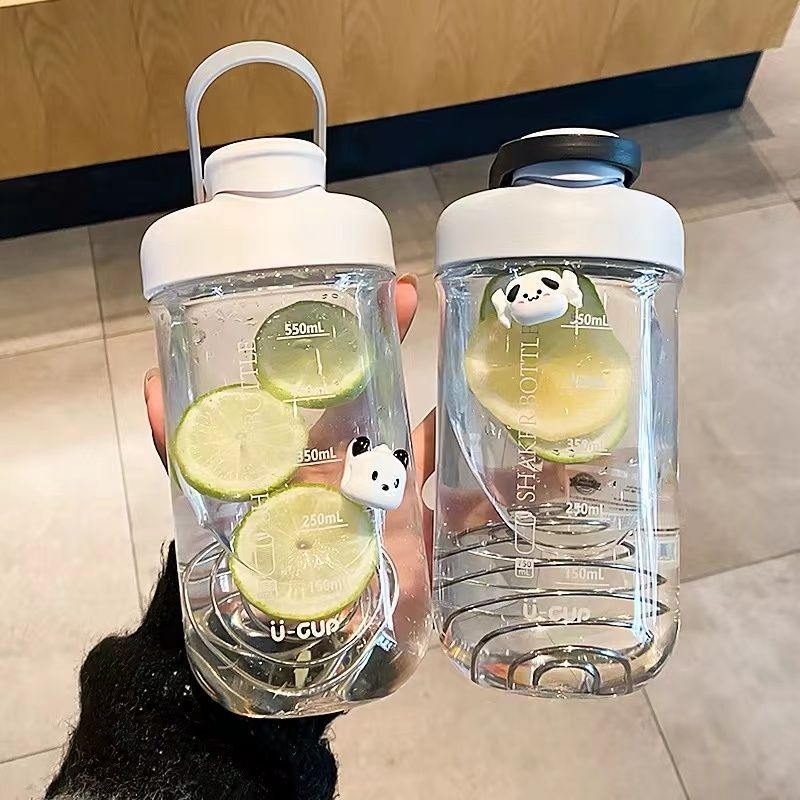 Cana shaker minimalistă pentru fitness, recipient din plastic portabil, capacitate mare, pentru bărbați și femei