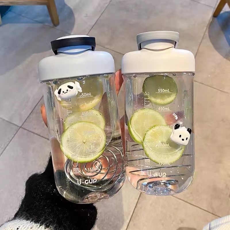 Cana shaker minimalistă pentru fitness, recipient din plastic portabil, capacitate mare, pentru bărbați și femei
