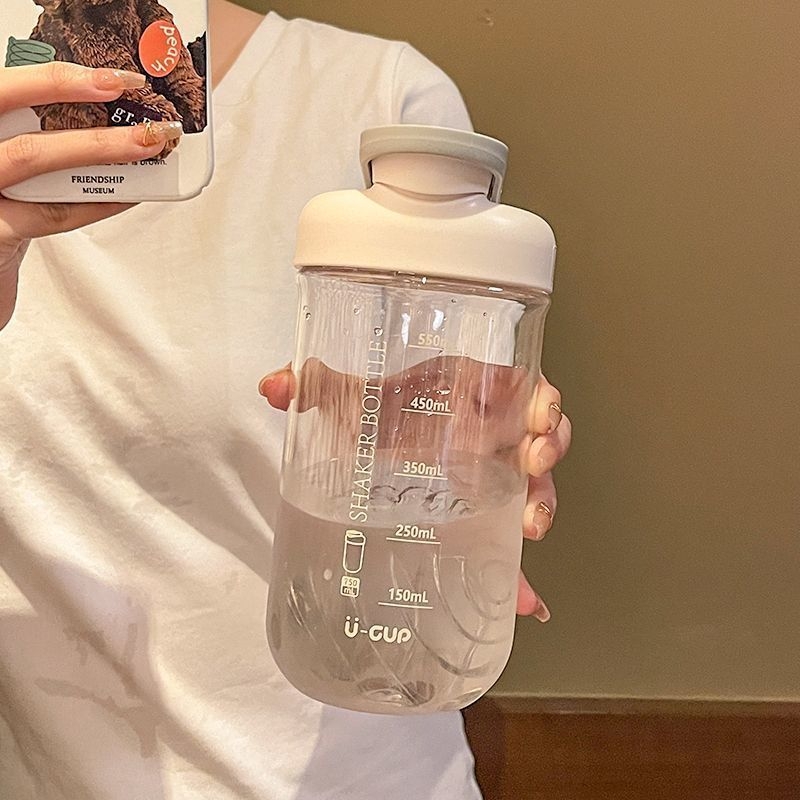 Cana shaker minimalistă pentru fitness, recipient din plastic portabil, capacitate mare, pentru bărbați și femei