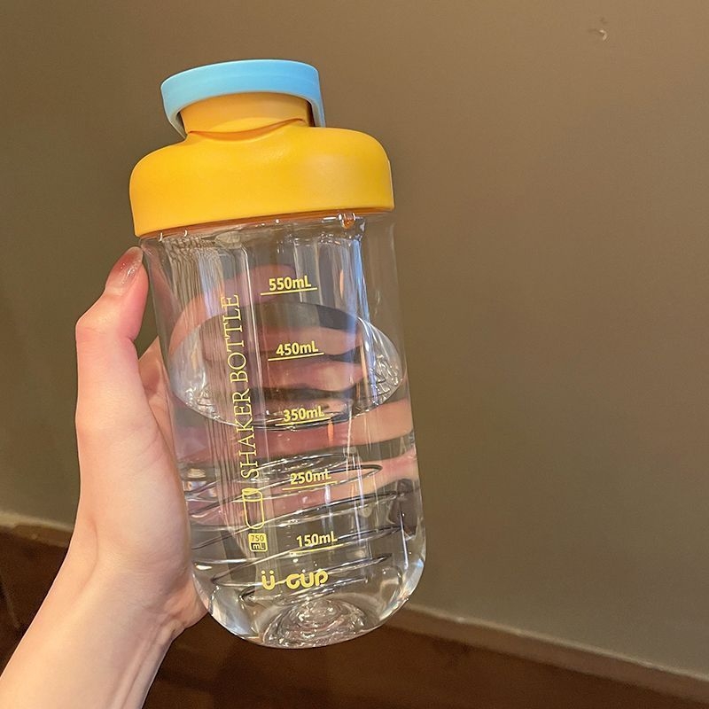 Cana shaker minimalistă pentru fitness, recipient din plastic portabil, capacitate mare, pentru bărbați și femei