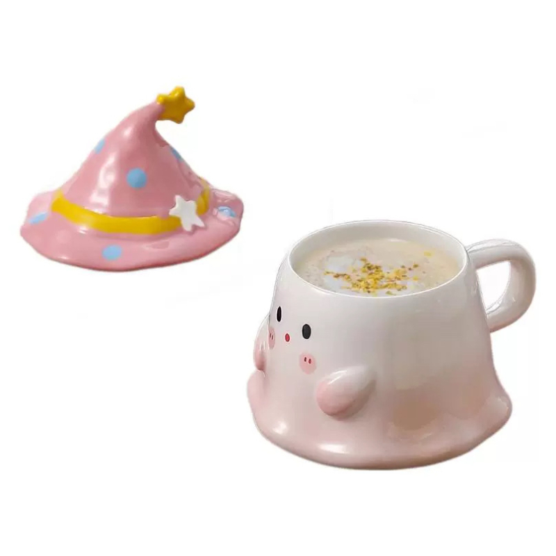 Cana ceramică cu fantomă în stil desen animat – pentru birou, cadou de Halloween pentru fete