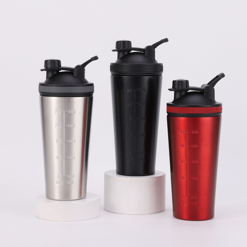 Cana shaker multifuncțională din oțel inoxidabil 304, strat simplu, pentru fitness în aer liber, portabilă, cu capacitate mare