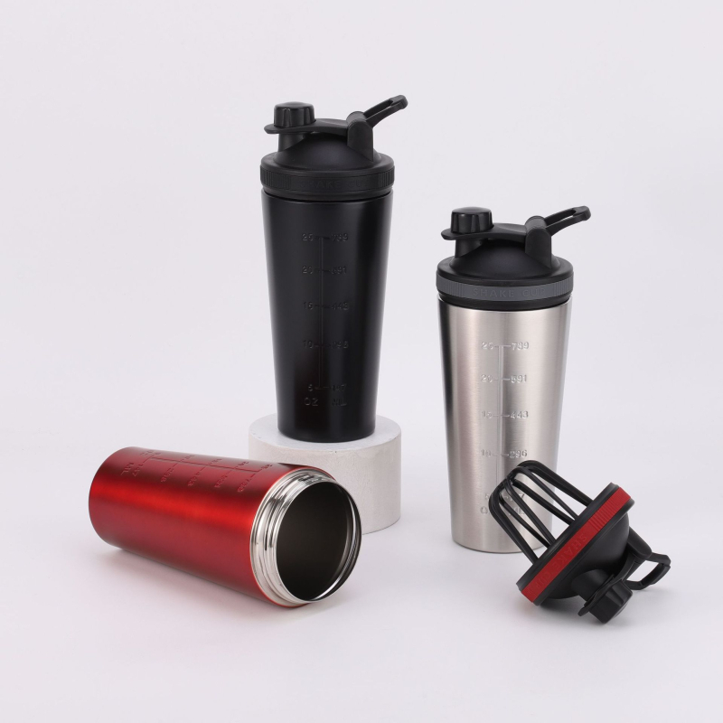 Cana shaker multifuncțională din oțel inoxidabil 304, strat simplu, pentru fitness în aer liber, portabilă, cu capacitate mare