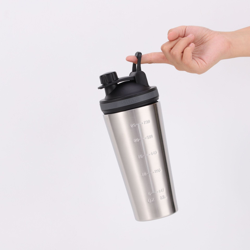 Cana shaker multifuncțională din oțel inoxidabil 304, strat simplu, pentru fitness în aer liber, portabilă, cu capacitate mare