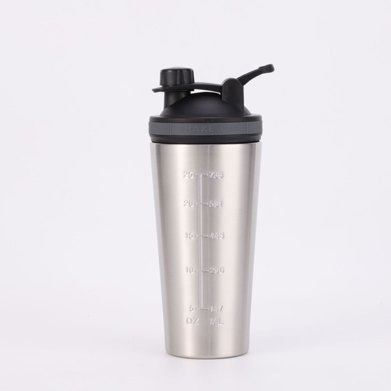 Cana shaker multifuncțională din oțel inoxidabil 304, strat simplu, pentru fitness în aer liber, portabilă, cu capacitate mare