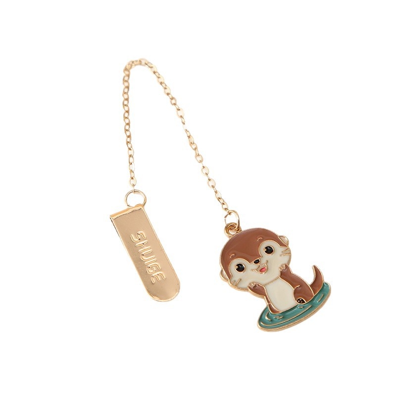 Cleme metalice pentru marcaj de carte Sea Otter, accesoriu de lectură portabil pentru elevi