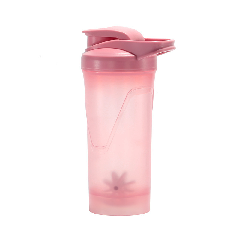 Shaker acrilic pentru proteine, recipient sport din plastic, etanș, cu pereți dubli, formă rotundă